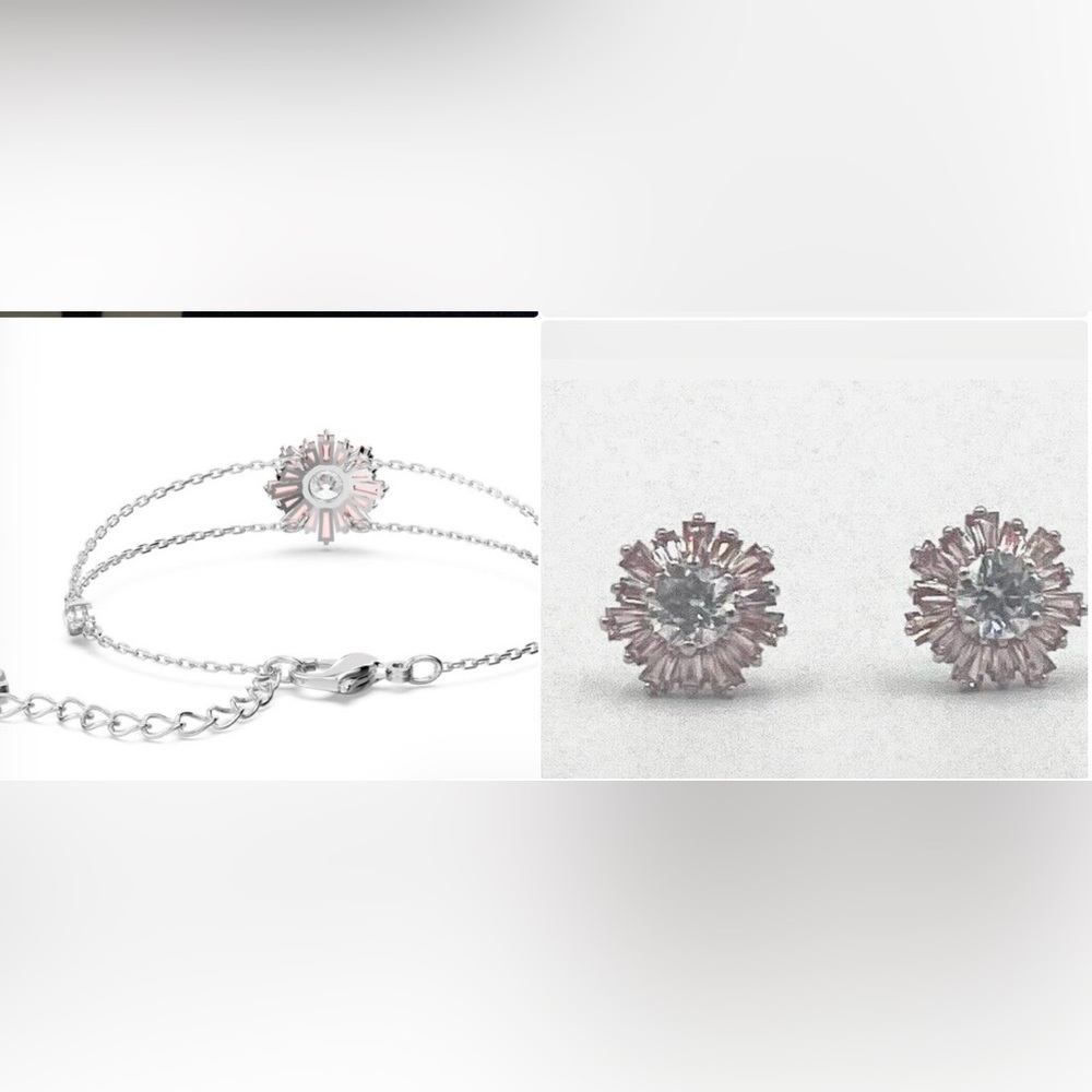 Swarovski Sunshine Bracelet & Earrings set in rose gold & white rhodium plating. - Picture 7 of 15